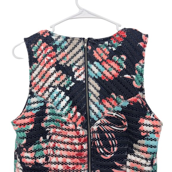 7th Avenue Design Studio Women Floral Striped Textured Sleeveless Peplum Top M - Picture 8 of 12